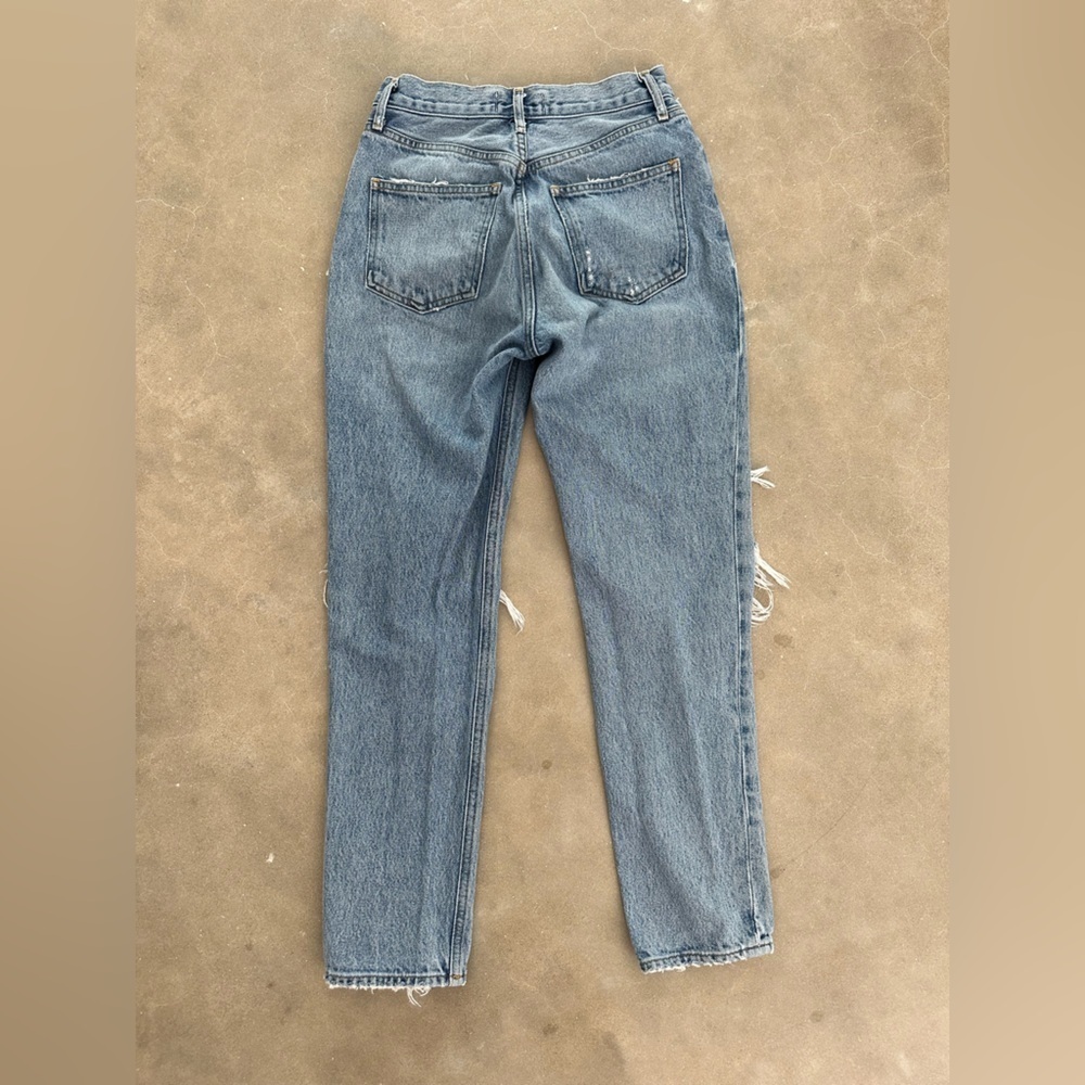 AGOLDE High Rise Straight Leg Jeans Distressed Denim 90s Style Women’s 24 - Picture 10 of 13